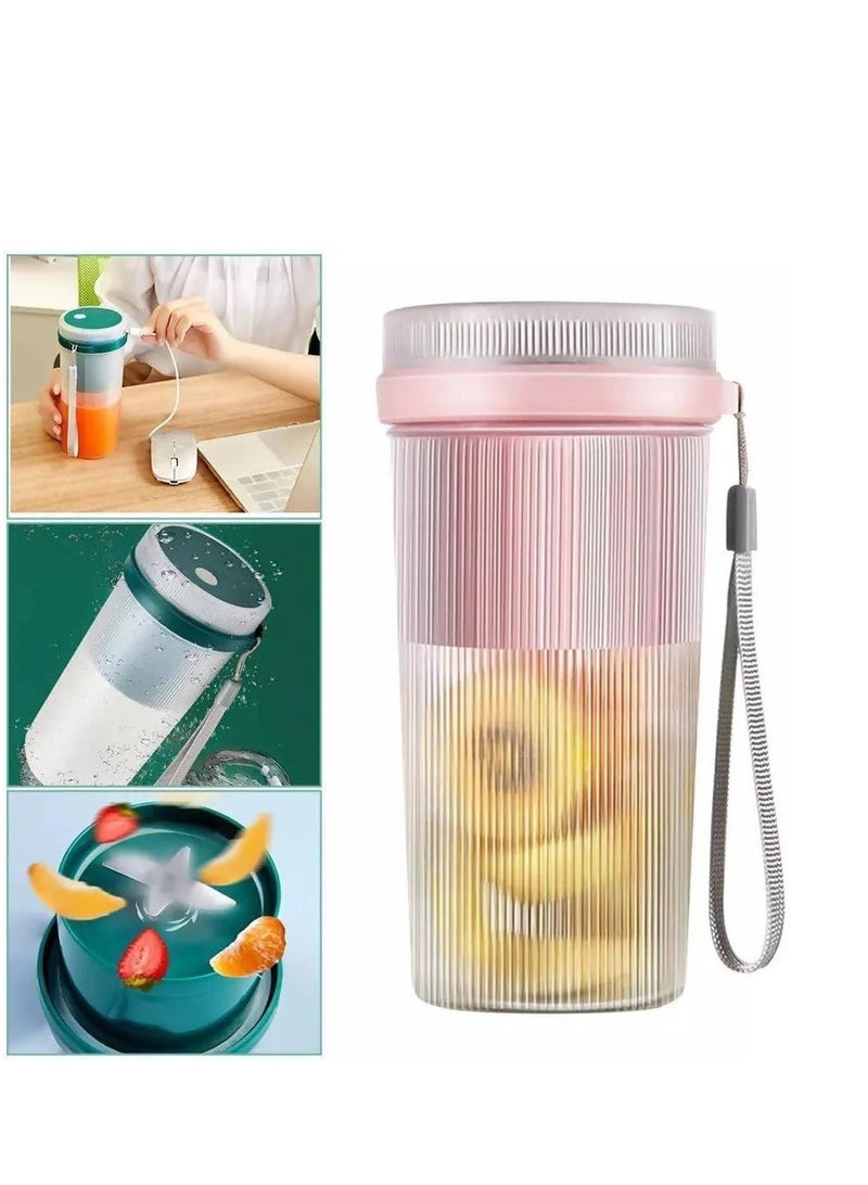 Plan A Portable Juicer Cup, Electric Juicer Cup, Easy to Prep Juices, Suitable for Home and Travel, Waterproof, 300ml USB Rechargeable (Pink)  - Image 3
