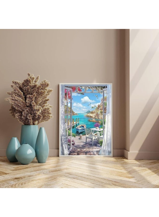 HZYH Paint by Numbers for Adults Kids, 16x20 Inch Canvas Beach Landscape Kit, Includes 3 Brushes and Acrylic Paint, Frameless DIY Art for Home Decor  Gifts - Image 3