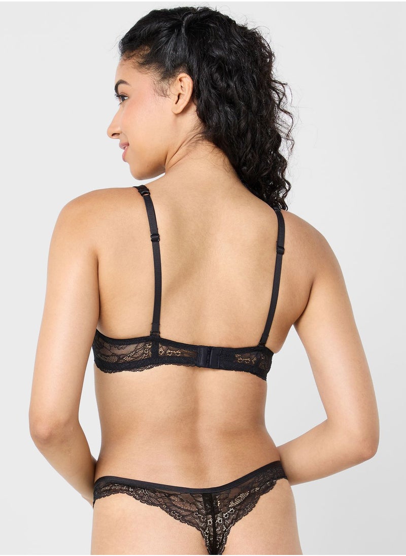 La Senza - Lace Detail High Leg Thong - Image 1