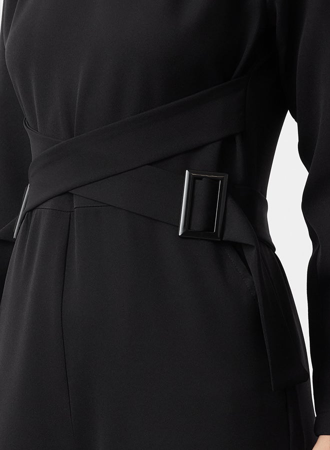 trendyol Black Accessory Detailed Double Breasted Cut Woven Jumpsuit - Image 4