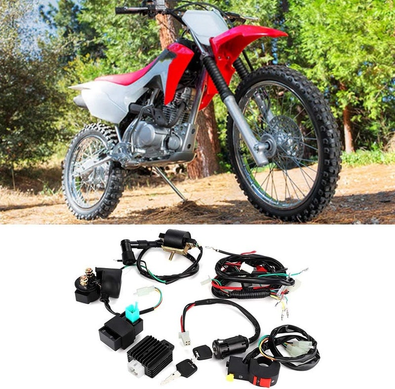 Tbest Electric Start Quad,110 Pit Bike Electric Start Wiring Harness,Powersports Wiring Harnesses,Complete Kick Start Engine Wiring Harness Kit For 110Cc Dirt Bike Modified Parts Updated modern design - Image 3
