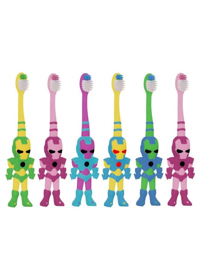 BuddsBuddy Combo Of 6 Robo Kids Tooth Brush Bb3013 6 Pcs Multi Color  - Image 1