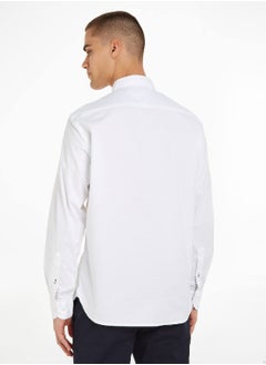 TOMMY HILFIGER Men's Oxford Flex Shirt - Cotton, White  - Image 3