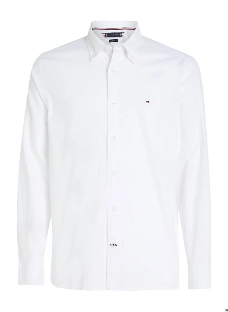 TOMMY HILFIGER Men's Oxford Flex Shirt - Cotton, White