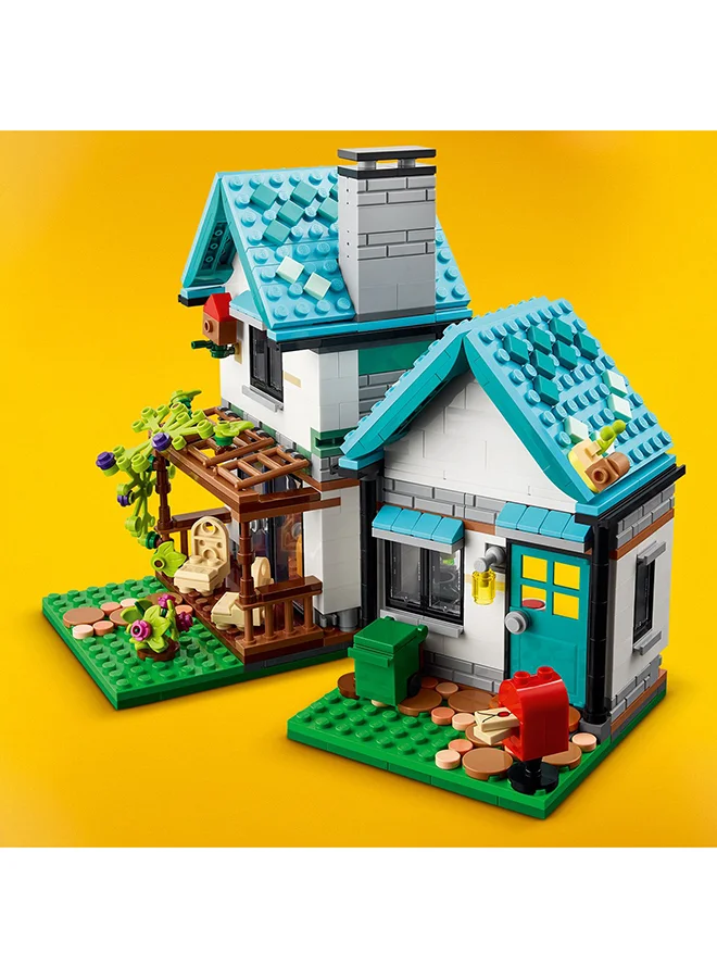 LEGO LEGO® Creator Cozy House 31139 Building Toy Set Featuring a Family House, Canal House and Lake House; Imaginative Models to Inspire Role Play for Kids Aged 8+ (808 Pieces)