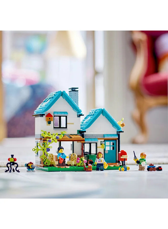 LEGO LEGO® Creator Cozy House 31139 Building Toy Set Featuring a Family House, Canal House and Lake House; Imaginative Models to Inspire Role Play for Kids Aged 8+ (808 Pieces)