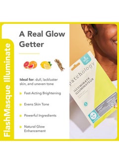 Patchology Patchology Face Mask Variety Pack - Brightening Face Mask with Vitamin C stimulates collagen, Hydrating Face Masks with Hyaluronic Acid soften skin, Renewing Face Masks with Strawberry (6 Masks)  - Image 5