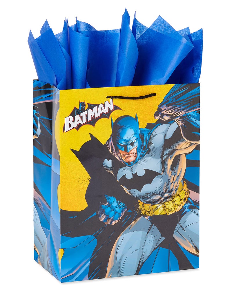 American Greetings 13 Large Gift Bag with Tissue Paper Batman 1 Bag 6Sheets