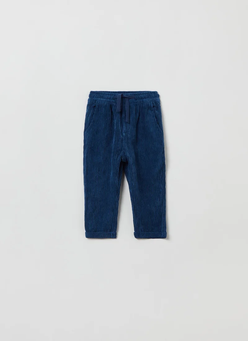 او في اس Corduroy joggers with drawstring