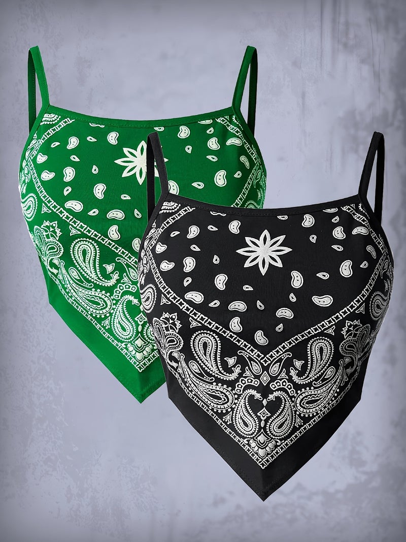 Women's 2-Piece Stretch Asymmetric Tie-Front Floral Print Camisole Top Set - Image 5