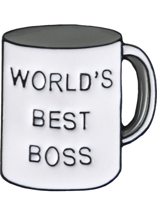 NIBEMINENT - Creative Cup Shape Best Boss Letter Enamel Brooch Pin Denim Jacket Collar Badge - Image 1