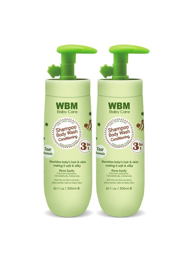 WBM Care 3 In 1 Baby Shampoo Body Wash & Conditioner 10 Oz Pack Of 2 ; Nourishes Baby Hair & Skin - Image 1