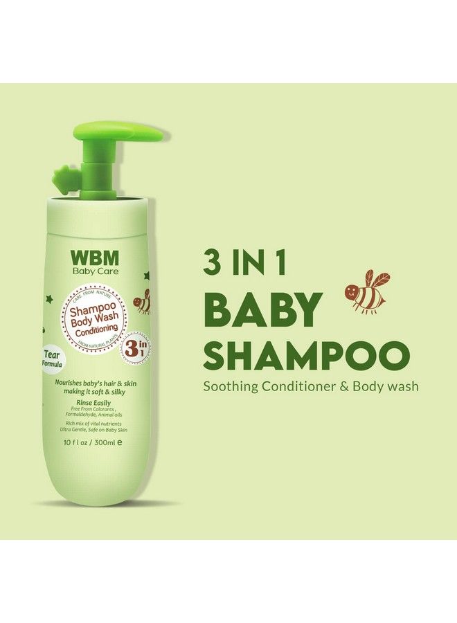 WBM Care 3 In 1 Baby Shampoo Body Wash & Conditioner 10 Oz Pack Of 2 ; Nourishes Baby Hair & Skin - Image 3