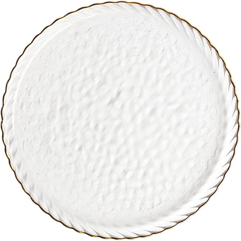 Hemoton Microwave Containers Glass Serving Platter Decorative Round Plate Clear Dinner Plates Dishes for Home Dinner Parties Weddings and Catering Clear Dessert Plates - Image 4