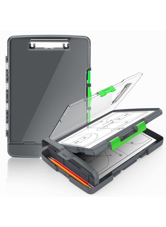 Sooez Original Clipboard With 2 Storage & Pen Holder, Heavy Duty Clip Boards 8.5X11 With Dual Storage, Clearview Dry Erase Coach Clipboard With Real Hinge, High Capacity, School & Office Supplies - Image 1