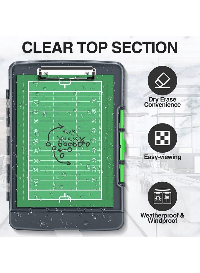 Sooez Original Clipboard With 2 Storage & Pen Holder, Heavy Duty Clip Boards 8.5X11 With Dual Storage, Clearview Dry Erase Coach Clipboard With Real Hinge, High Capacity, School & Office Supplies - Image 3