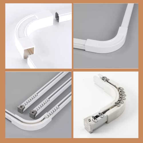 Jos & Haz Straight Curtain Track 90° Angle Turn Bracket, White, 1 Piece, Corner Connector, Track Accessories - Image 3