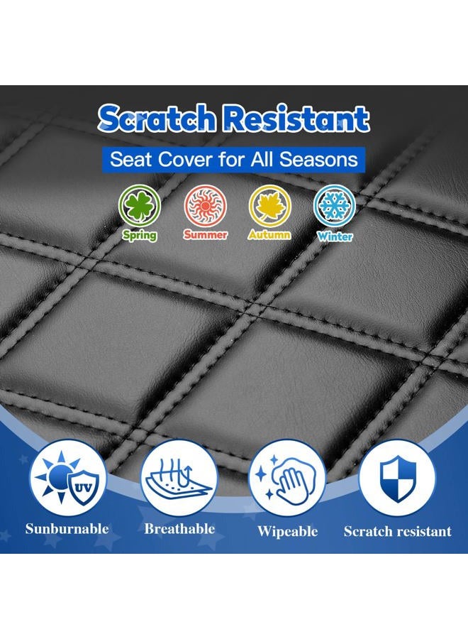 NOKINS 4PCS Golf Cart Seat Covers Kit, Front and Rear Seat Covers Fits Club Car DS Pre-2000 Standard Seat Cushion, Club Car DS Vinyl Seat Covers Accessories(Black&Black Stitching) - Image 4