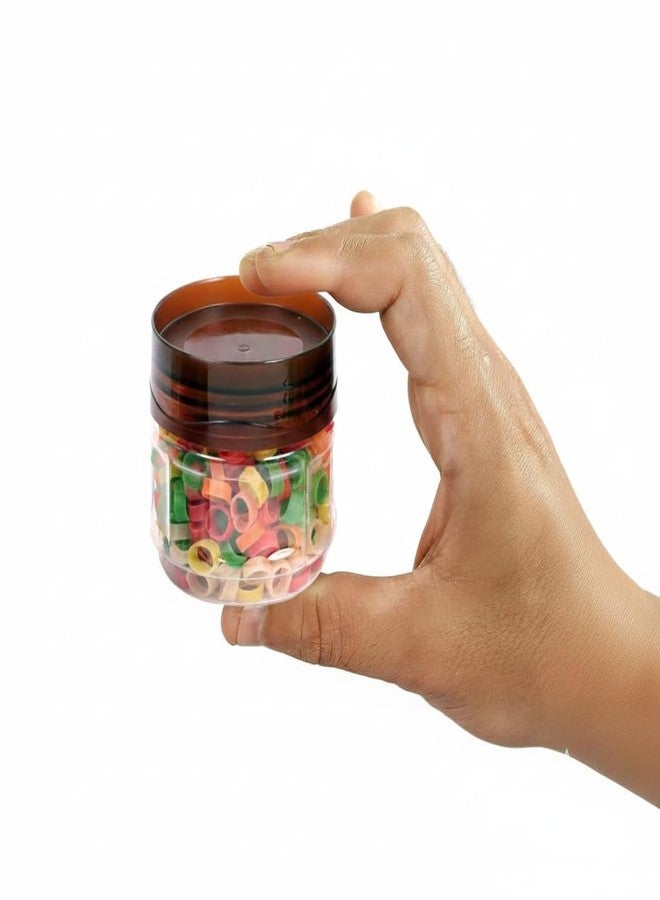 VRISTO 100 ML Airtight Transparent Plastic Container & Jar Set with Brown Lid | Small Dabba & Storage Box for Spices, Herbs, Seeds & Dry Masala | Office Pantry, Restaurant & Cloud Kitchen Use Set of 6 - Image 2