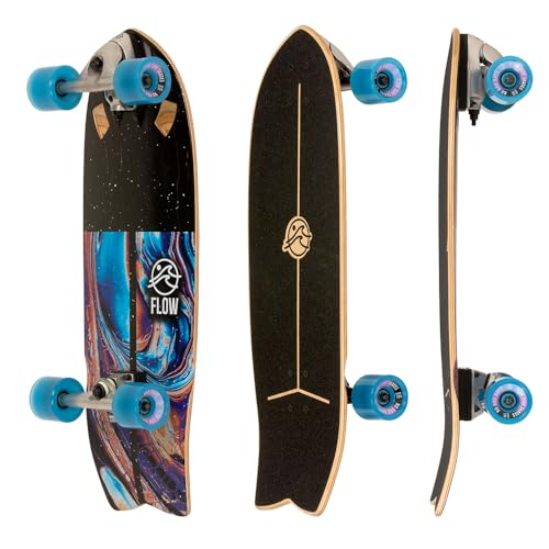 Flow Surf Skates Cruiser - 29"x10" 7-Ply North American Maple Deck, Carving Truck, Fully Assembled, Supports up to 275 lbs for Surf-Like Carving - Image 1
