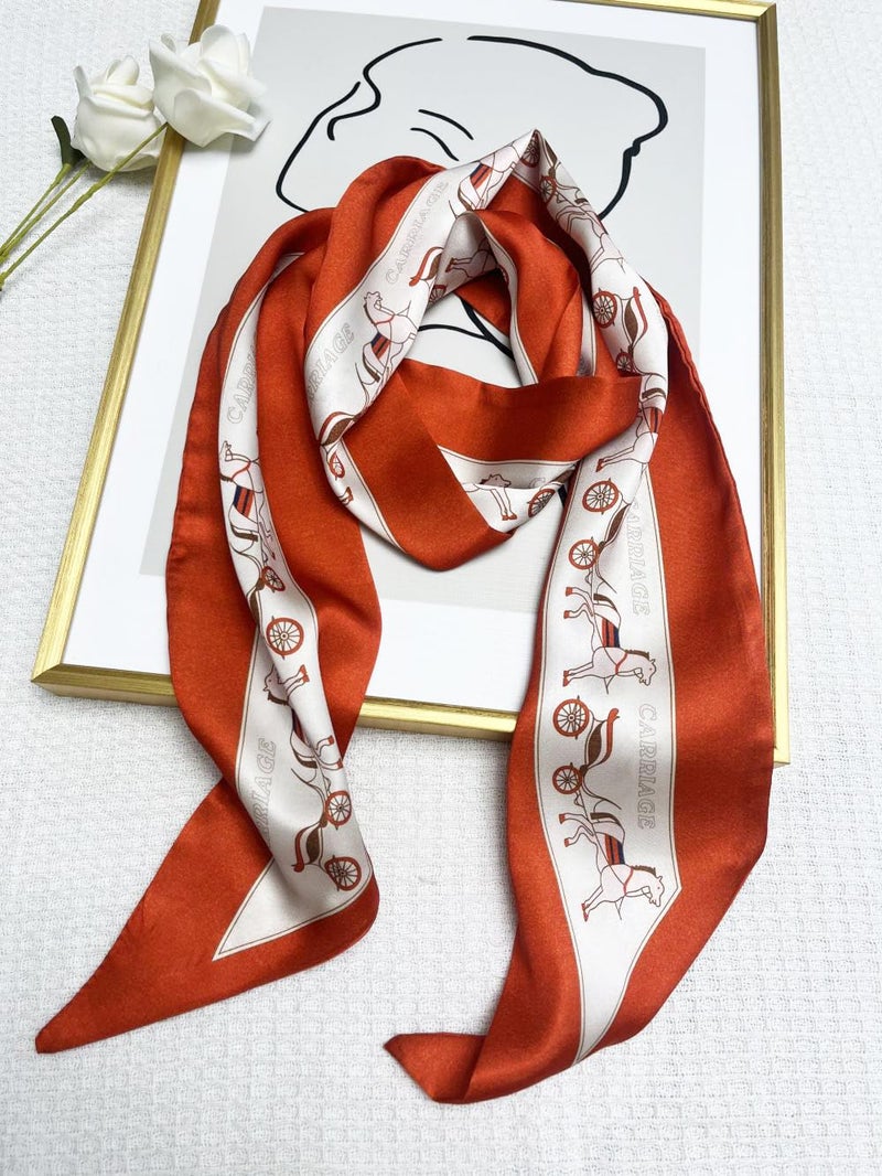 Julunar Hair Scarf for Women Silky Long Neck Head Scarves Purse Bag Scarfs for Handbag Satin Headscarf - Image 3