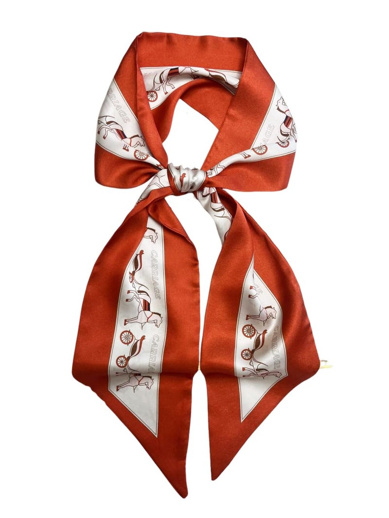 Julunar Hair Scarf for Women Silky Long Neck Head Scarves Purse Bag Scarfs for Handbag Satin Headscarf - Image 1