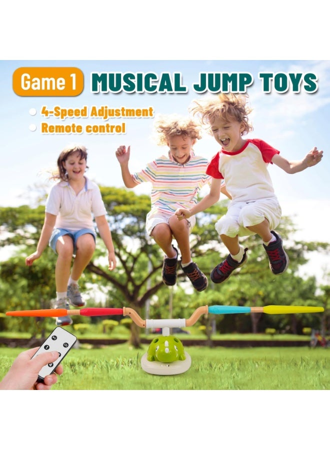 هالامودو 2-إن -1 آلة الديناصور الرياضية، آلة تدوير القرعة والقفز الحبال، لعبة الديناصور متعددة الوضع، وظيفة مزدوجة في الهواء الطلق المجموعة لعبة التدريب البدني، لعبة الرمي والقرع، هدية عيد الميلاد للأطفال، الأولاد والفتيات، 22*29 سم - Image 3