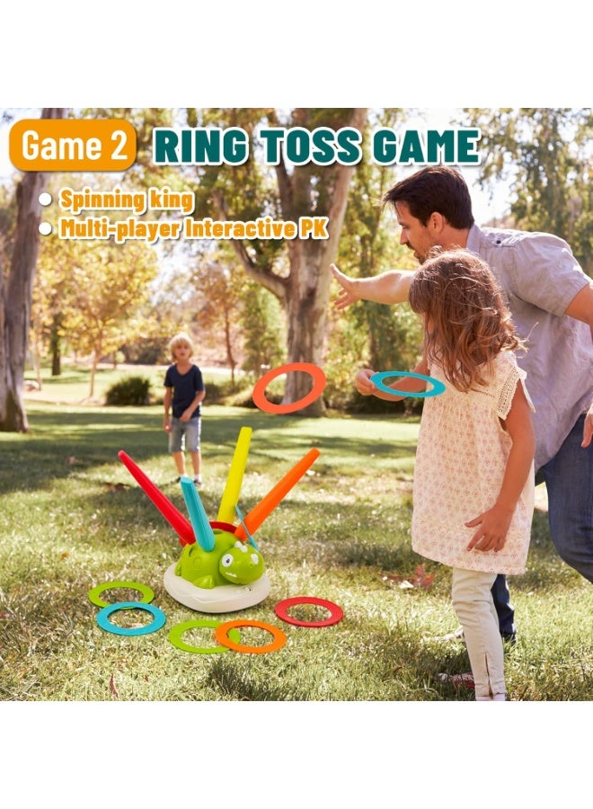 هالامودو 2-إن -1 آلة الديناصور الرياضية، آلة تدوير القرعة والقفز الحبال، لعبة الديناصور متعددة الوضع، وظيفة مزدوجة في الهواء الطلق المجموعة لعبة التدريب البدني، لعبة الرمي والقرع، هدية عيد الميلاد للأطفال، الأولاد والفتيات، 22*29 سم - Image 4