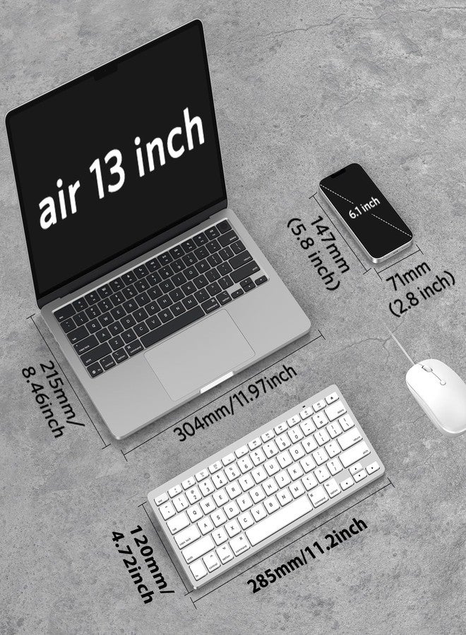 أوموتون لوحة مفاتيح لاسلكية من OMOTON لأجهزة Mac/MacBook Pro/Air، مزودة بـ 14 اختصارًا للوسائط، تصميم نحيف وقابل للحمل، لوحة مفاتيح بلوتوث مستقرة، لون فضي أبيض - Image 3