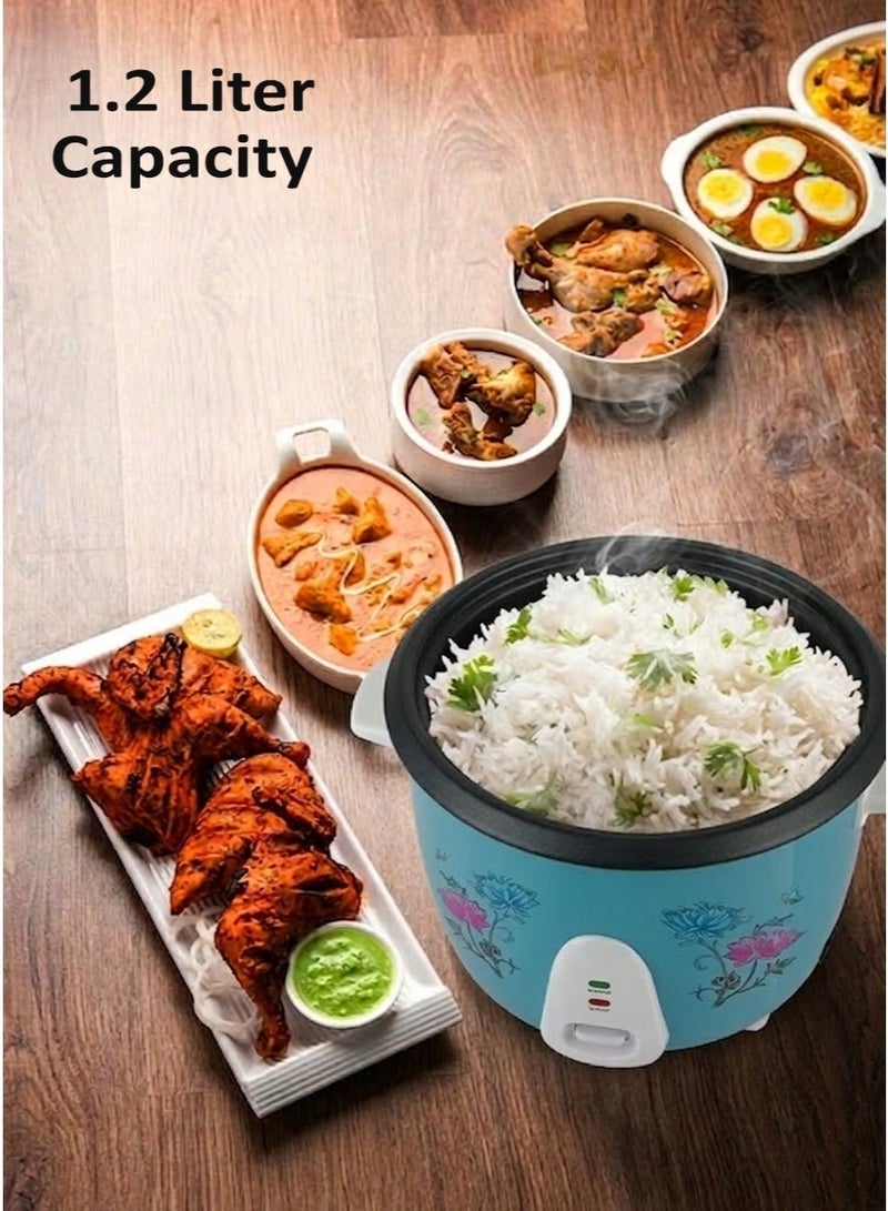 GITCO 3 in 1 Electric Rice Cooker 1.2 L With Non-Stick Inner Pot, Stainless Steel Lid, A Rice Scoop and Measuring Cup, Includes Cook, Steam and Keep Warm Function with Indicator Light/ Cool Touch Handle with Aluminum Outer Steamer 400 W GRC8000 - Image 3