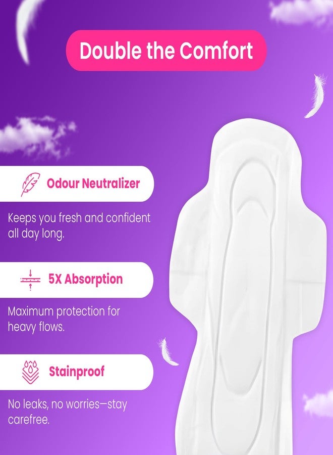 Savvy Ultra Thin Sanitary Napkins Pads For Women, XXL Size Regular to Heavy Flow Advanced Leaklock Protection, Wider Wings Super Absorption - (100 Pads) 320mm - Image 2