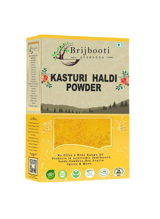 BrijBooti مسحوق الكاستوري هالدي لتفتيح البشرة وتوهجها (200 جرام) الكاستوري مانجال الكركم البري لتبييض البشرة؛ أمبا هالدي كركم عطري جانجلي هالدي لبشرة متوهجة بشكل طبيعي - Image 1