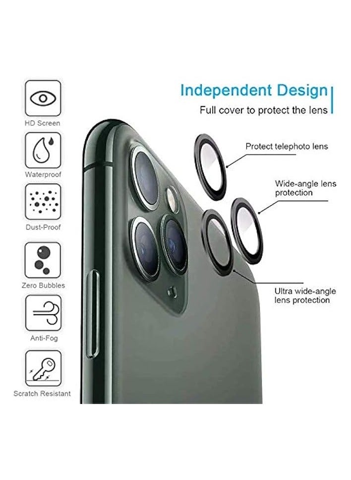 PROMASS iPhone 12 Pro Max/12 Pro/11 Pro Max/11 Pro MetalCamera Lens Protector,Premium Tempered Glass Aluminum Alloy Lens Screen Cover Film Dark Green for iPhone 11pro/promax - Image 4