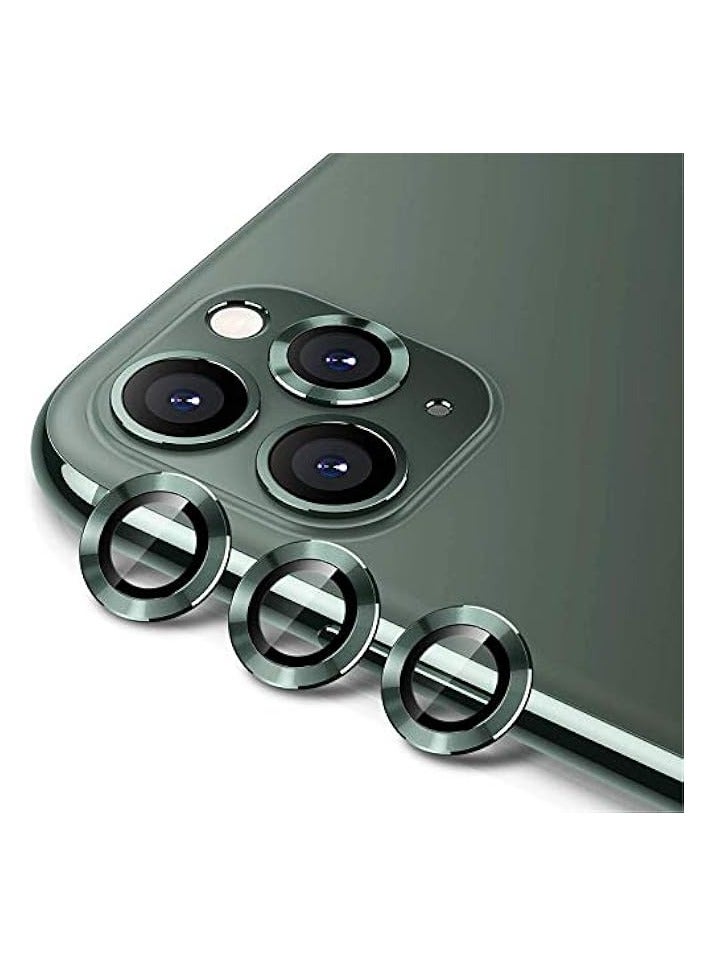 PROMASS iPhone 12 Pro Max/12 Pro/11 Pro Max/11 Pro MetalCamera Lens Protector,Premium Tempered Glass Aluminum Alloy Lens Screen Cover Film Dark Green for iPhone 11pro/promax - Image 1