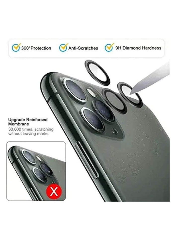 PROMASS iPhone 12 Pro Max/12 Pro/11 Pro Max/11 Pro MetalCamera Lens Protector,Premium Tempered Glass Aluminum Alloy Lens Screen Cover Film Dark Green for iPhone 11pro/promax - Image 3