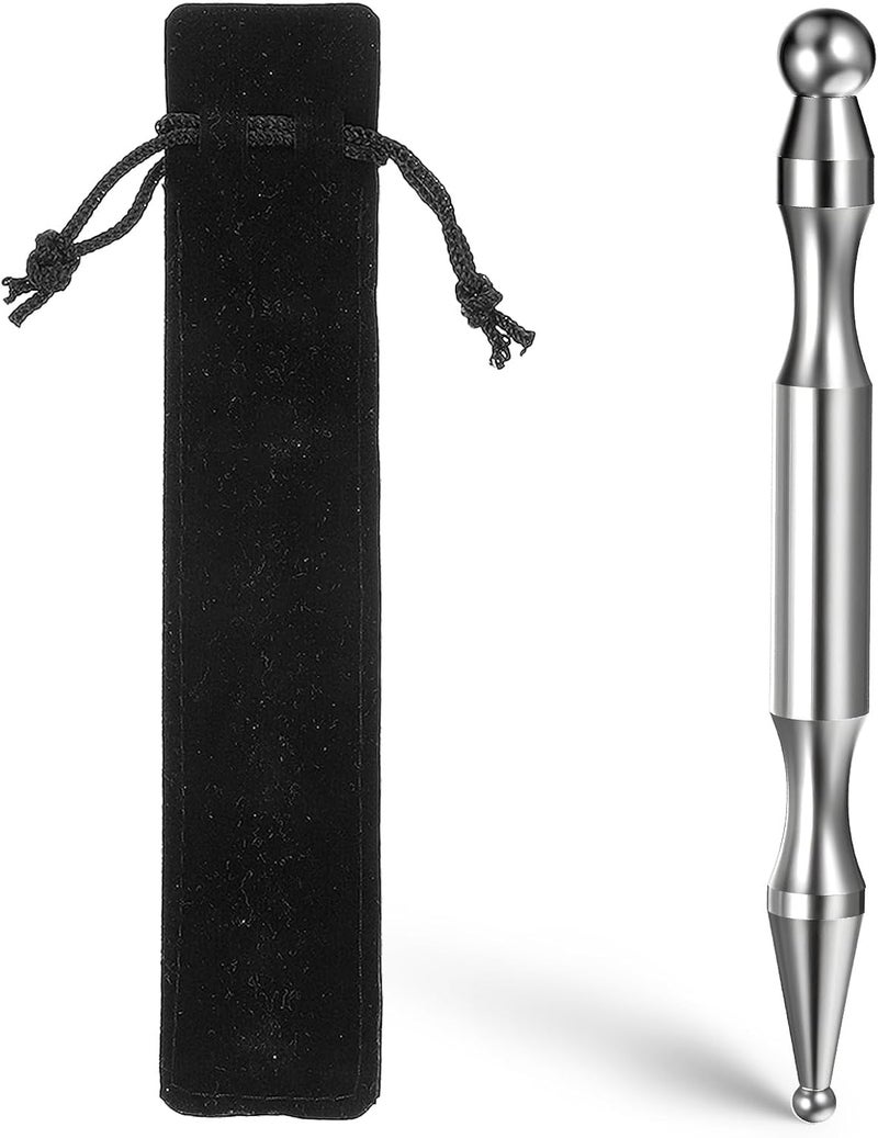 Ymapinc Stainless Steel Acupuncture Pen Trigger Point Massage Pressure Point Fascia Tool for Face Finger Massage Body Muscle RelaxationStainless Steel Silver - Image 1