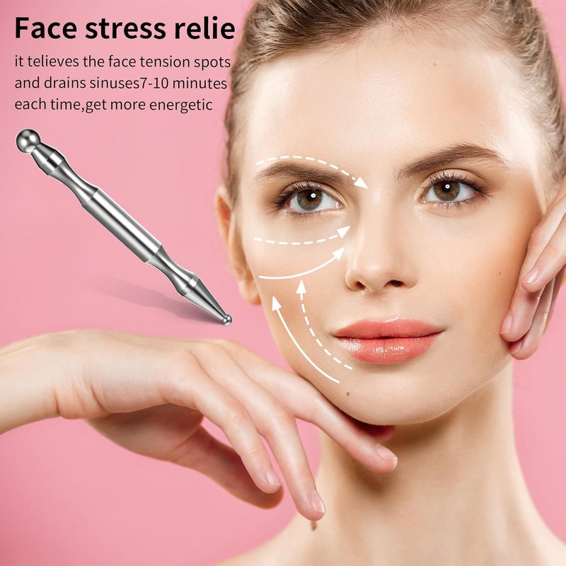 Ymapinc Stainless Steel Acupuncture Pen Trigger Point Massage Pressure Point Fascia Tool for Face Finger Massage Body Muscle RelaxationStainless Steel Silver - Image 5