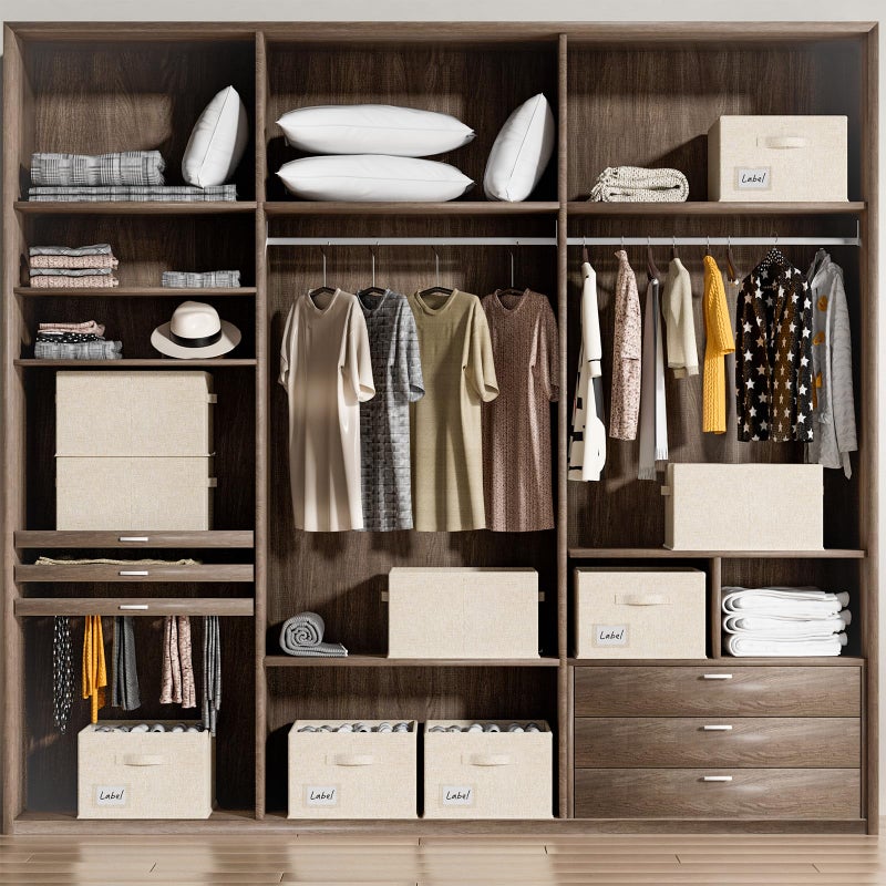 FHSQX 4 Pack Shoe Organizer for Closet,Foldable Shoe Organizer,Fits up to 48 Pairs,Storage Containers With Bottom Support for Shoes (Beige, (16.5 * 12.6 * 9.5) x4) - Image 2