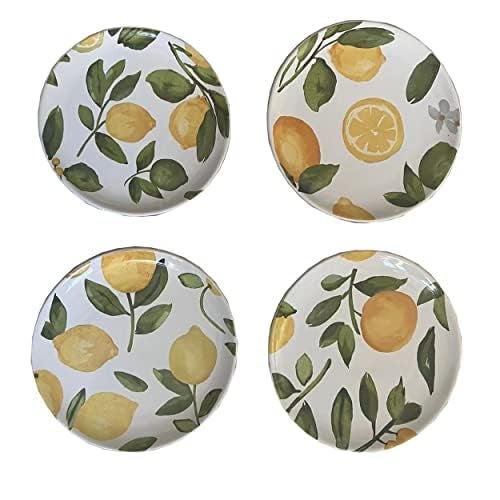 First of a Kind Stoneware Decorative Lemon Tray Set of 4