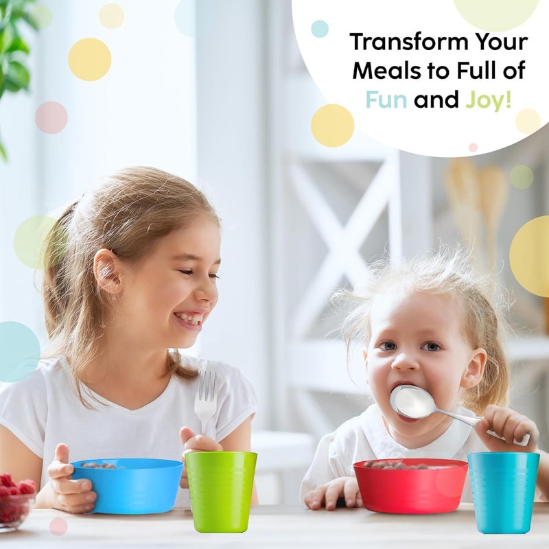 PLASKIDY Kids Silverware Stainless Steel Set of 10 Toddler Utensils Forks and Spoons  Dishwasher Safe Kids Flatware Set Childrens Safe Cutlery Set - Image 2