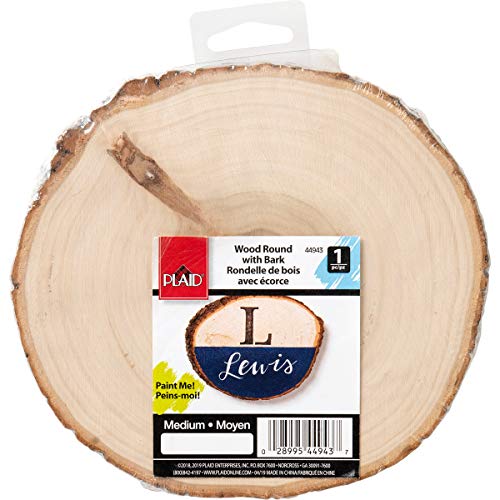 Plaid Round with Bark Wood Surfaces, 7" - Image 5
