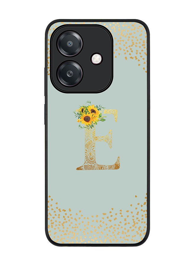 Stylizedd For Oppo A5i Case,Slim fit Camera Protection, Shockproof Thin Phone cover  - Custom Floral Monogram - E  (Light Grey )