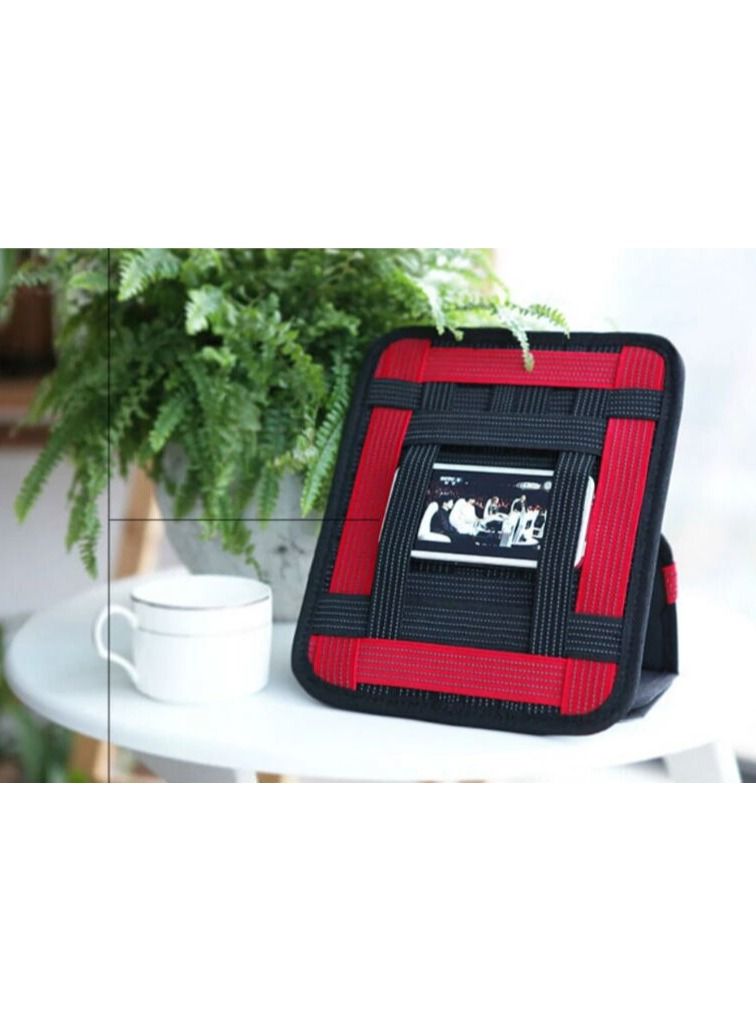 Rubik Electronics Organizer Grid with Mousepad, Travel Gear Management Organization Elastic Straps for Electronics Accessories Memory Card Flash Drive Cable Charger Cosmetic Brush (Red)  - Image 5