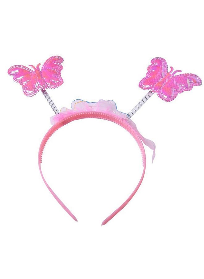 Funcart Funcart Light Pink Butterfly Wing Fairy Set(Wings,Head Band and Wand) for Baby Girl Angel Birthday Party (Light Pink Color), Birthday Girl/Birthday Princess  - Image 3