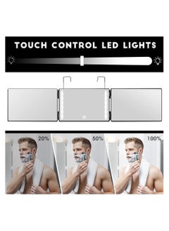 DMG TECH 3 Way Barber Mirror,LED Light, 180 Degree Barber Mirror for Men,USB with Height Adjustable Telescoping Hook,Suitable for Hair Cutting, Hairstyling, Shaving, Grooming, Hair Coloring and Makeup  - Image 3