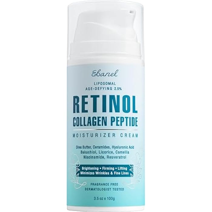 Ebanel Retinol Cream for Face 3.5 oz, Moisturizer with Collagen, Peptides, Ceramides, Hyaluronic Acid, Vitamin C & B5, Firming Anti Aging Face Cream for Wrinkles, Fine Lines, Dark Spots, Day & Night - Image 1