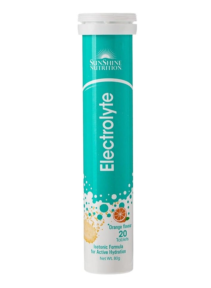 Sunshine Nutrition Orange Rehydration Effervescent Tablets 20'S