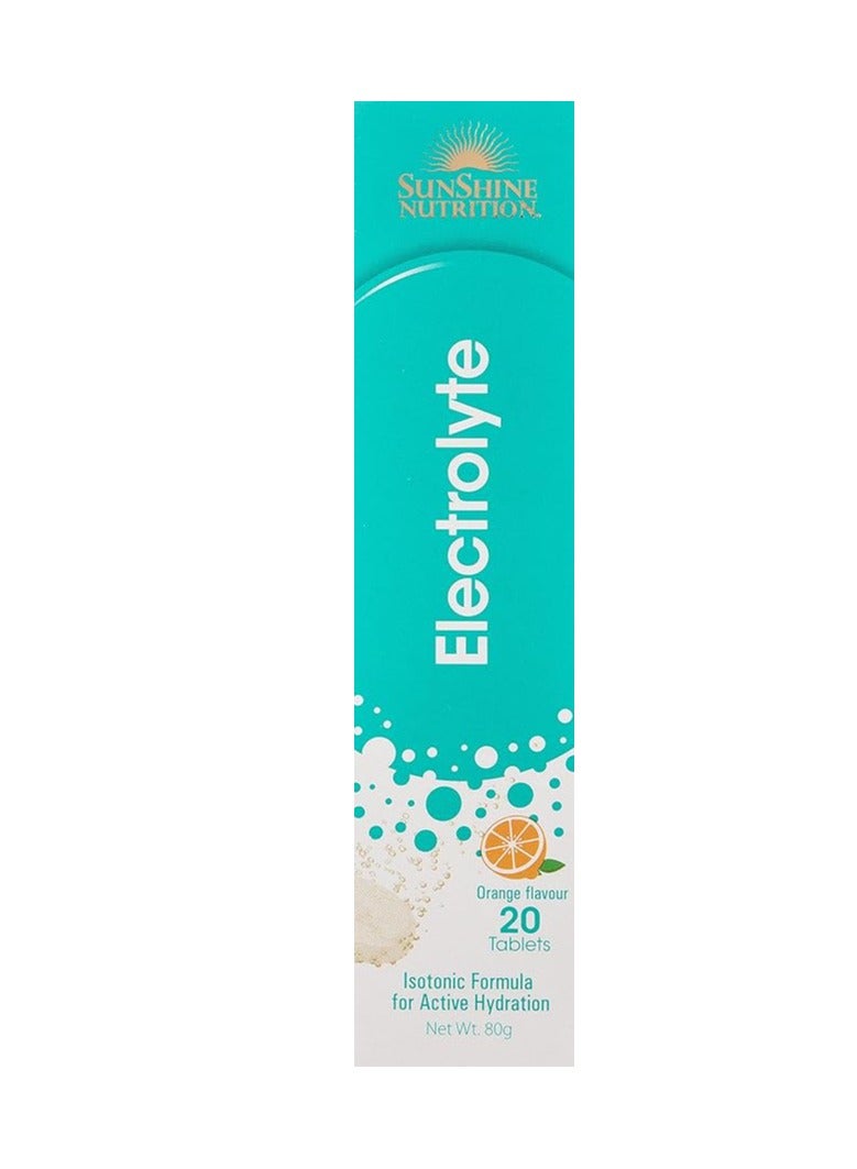 SUNSHINE NUTRITION Rehydration Effervescent Orange, 20 Tablets