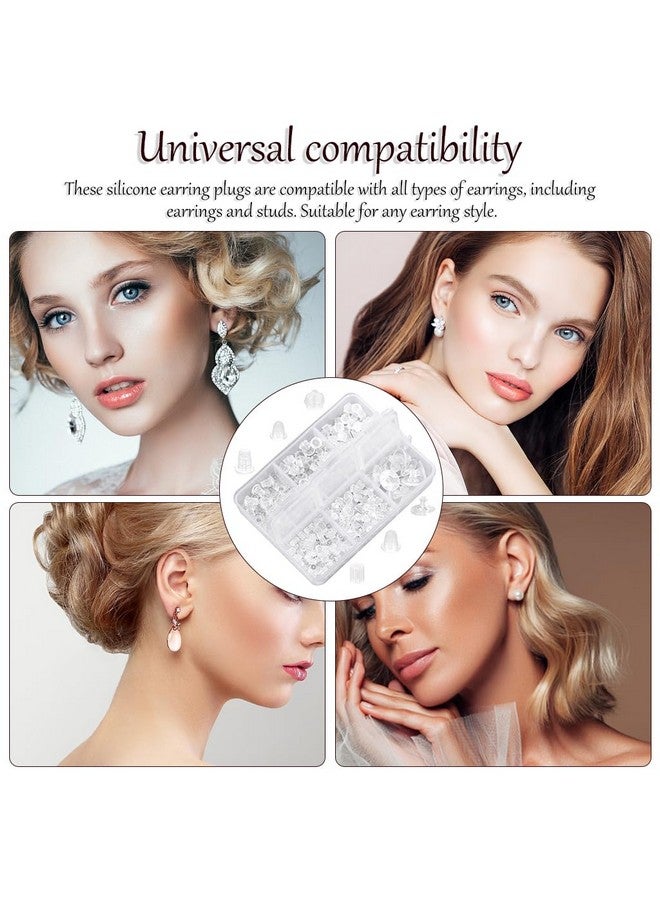 MAYCREATE Plastic 600Pcs Earring Backs For Ear Studs, 6 Styles Soft Clear Earring Clutch Stoppers, Hypoallergenic Locking Earring Accessories Replacement Kits For Hook Earrings - Image 5