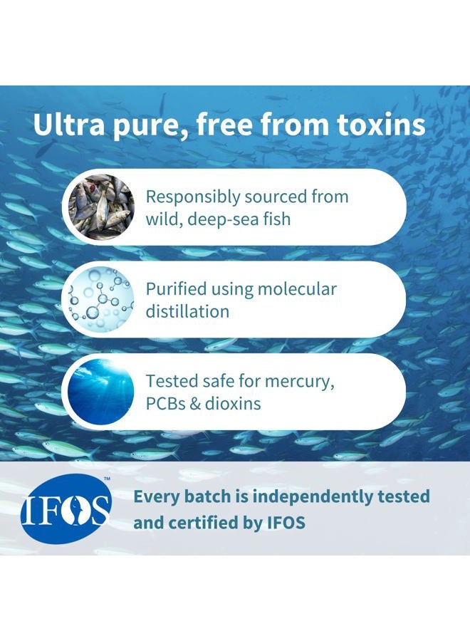 Igennus Ultra Pure Omega 3 Triglyceride rTG Wild Fish Oil 1360mg, IFOS Certified, EPA DHA 1000mg Plus Astaxanthin, Non-GMO, for Men & Women, 180 Softgels - Image 3